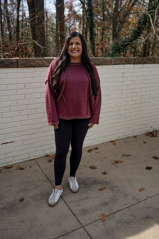 Burgundy Oversized Pullover* 1 large