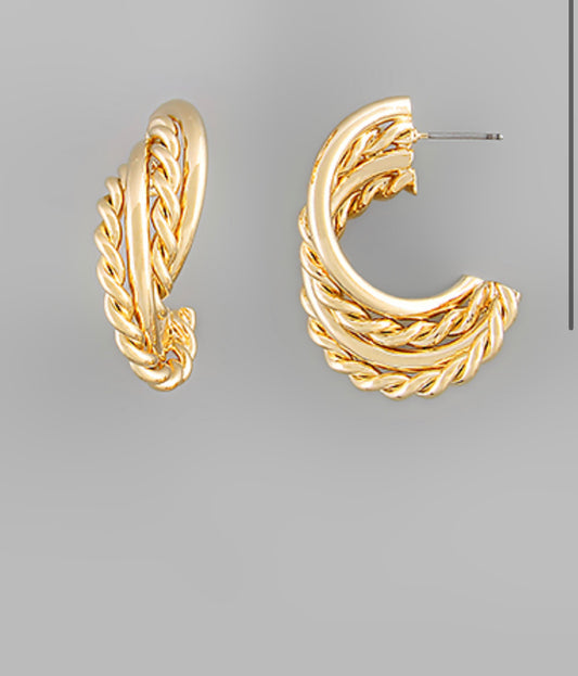 Drama Queen Brass Hoops