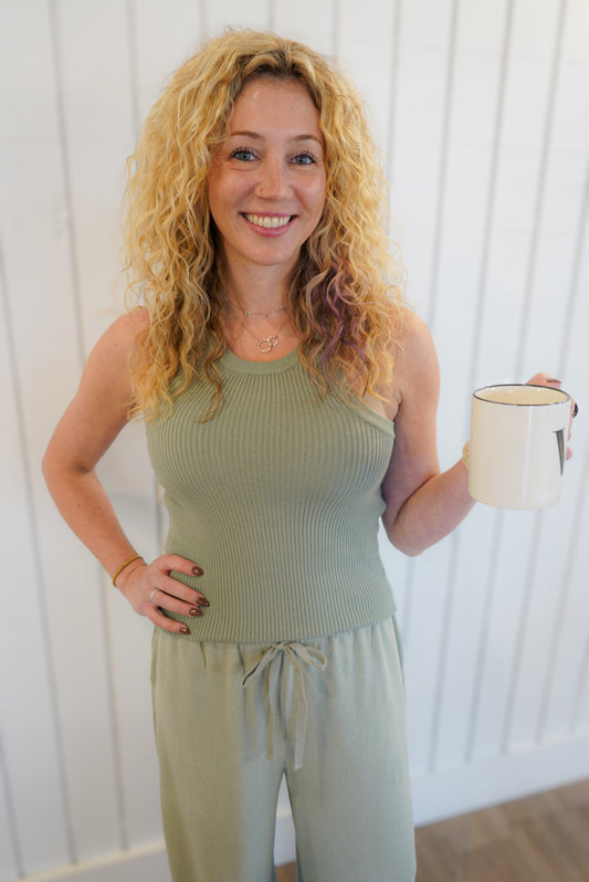 Sage Green Ribbed Tank