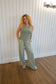 Relaxed Wide Leg Pants - Sage Green