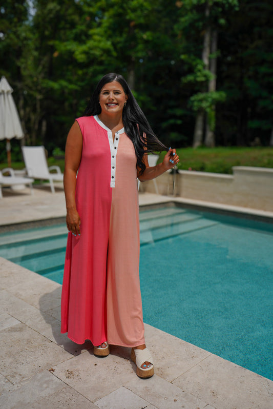 Summer Colorblock Jumpsuit 💗 1 large