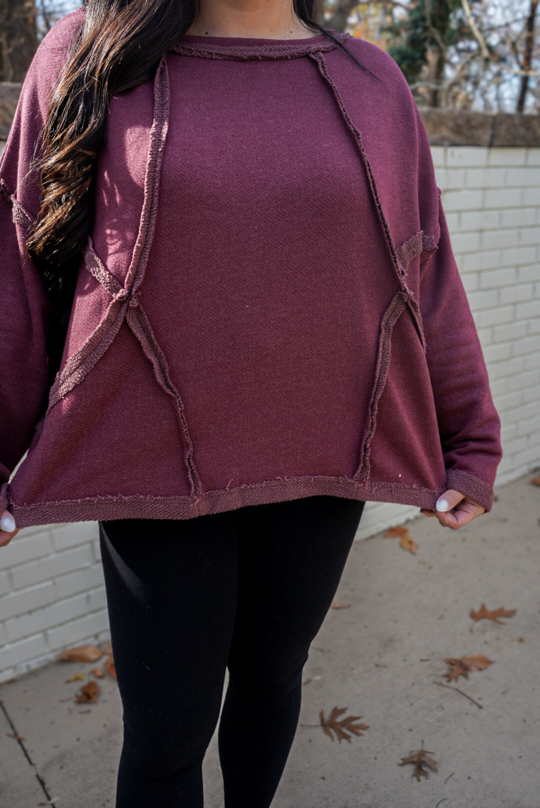 Burgundy Oversized Pullover