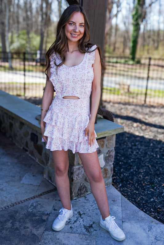Pink Floral Active Dress 🌸 1 large left
