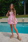 Pink Bow Bubble Hem Dress