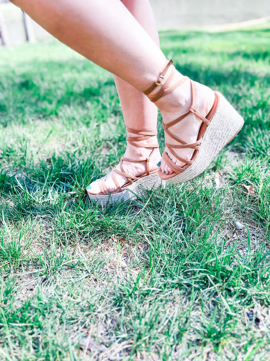The Riley Lace Up Wedge