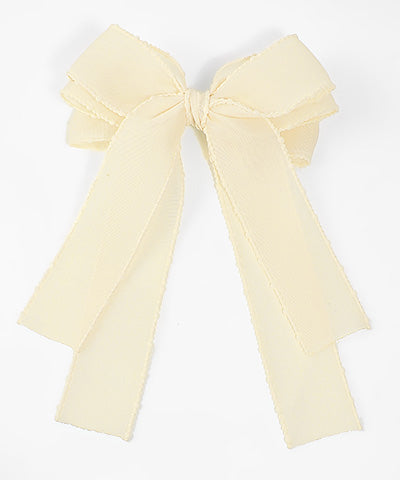 Ivory Long Tail Bow Hair Clip