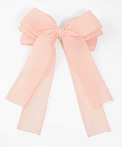 Pink Long Tail Bow Hair Clip
