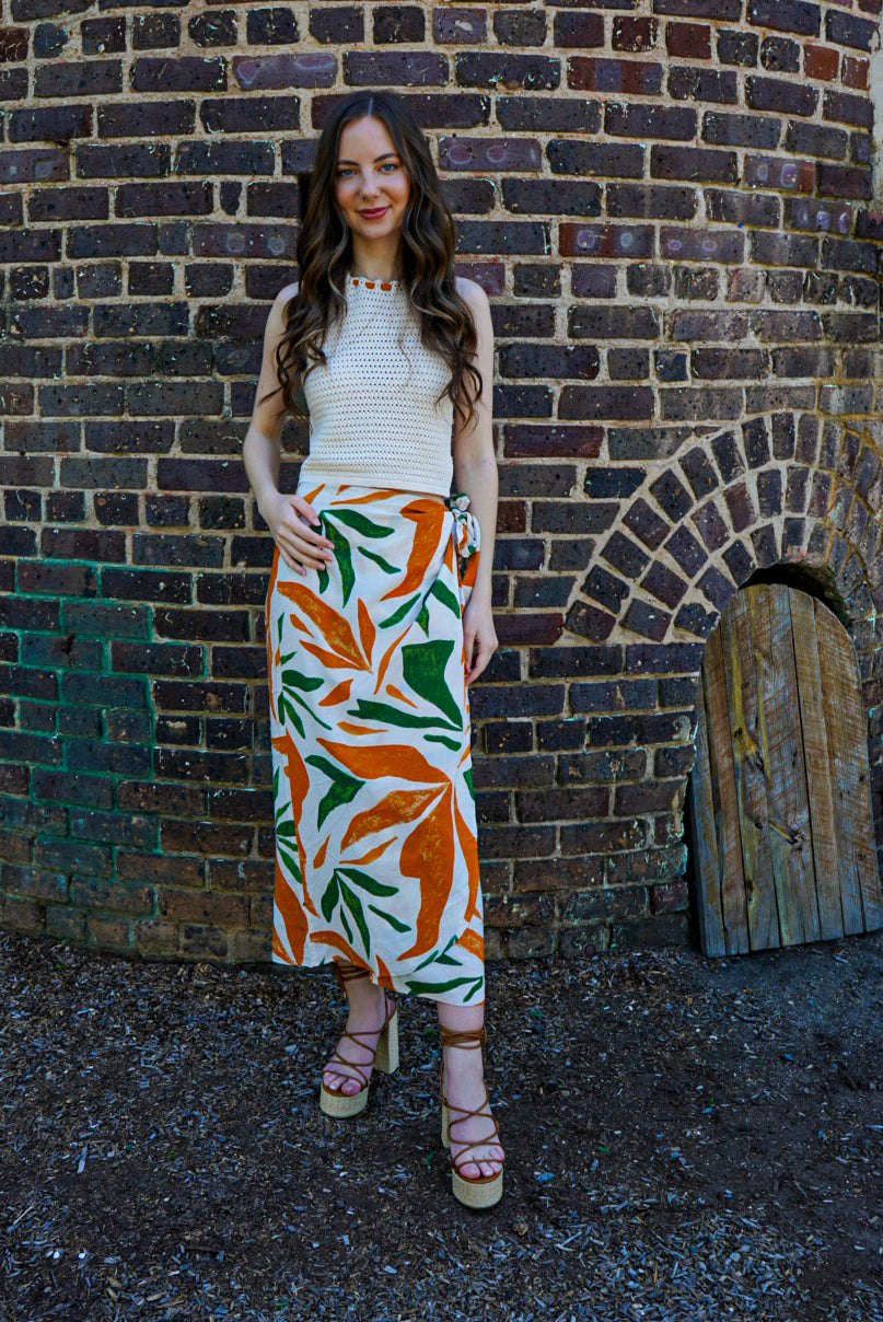 Tropical Sand Wrap Skirt