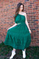 Morning Glory One Shoulder Hunter Green Dress