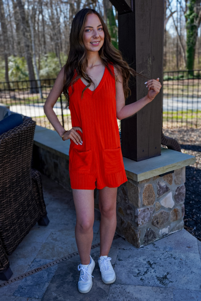 Slay The Day Red Romper