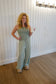 Relaxed Wide Leg Pants - Sage Green