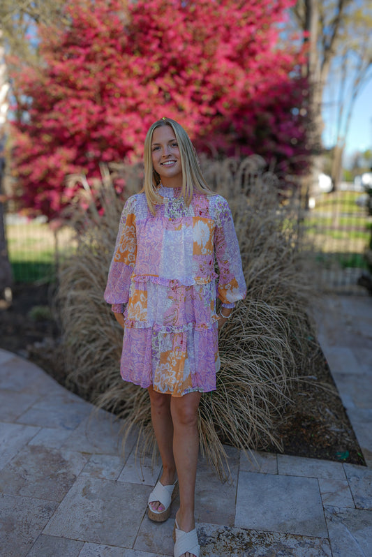 Easy Like Sunday Morning Mini Dress- Lavender