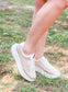 Golden Elegance Woven Bone Sneakers