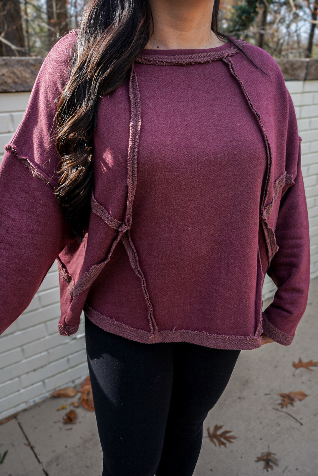 Burgundy Oversized Pullover