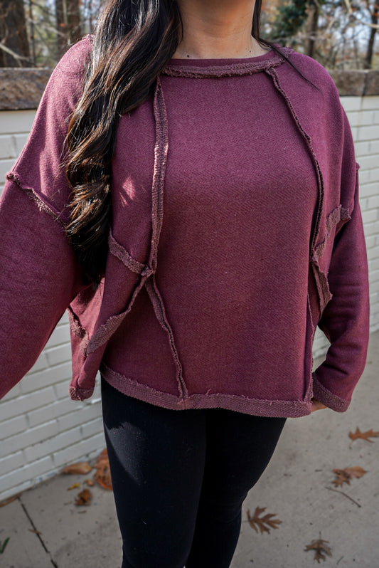 Burgundy Oversized Pullover* 1 large