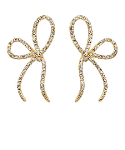 Gold Crystal Ribbon Earrings