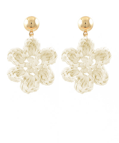 Ivory Flower Drop Earrings