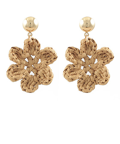 Light Brown Flower Drop Earrings