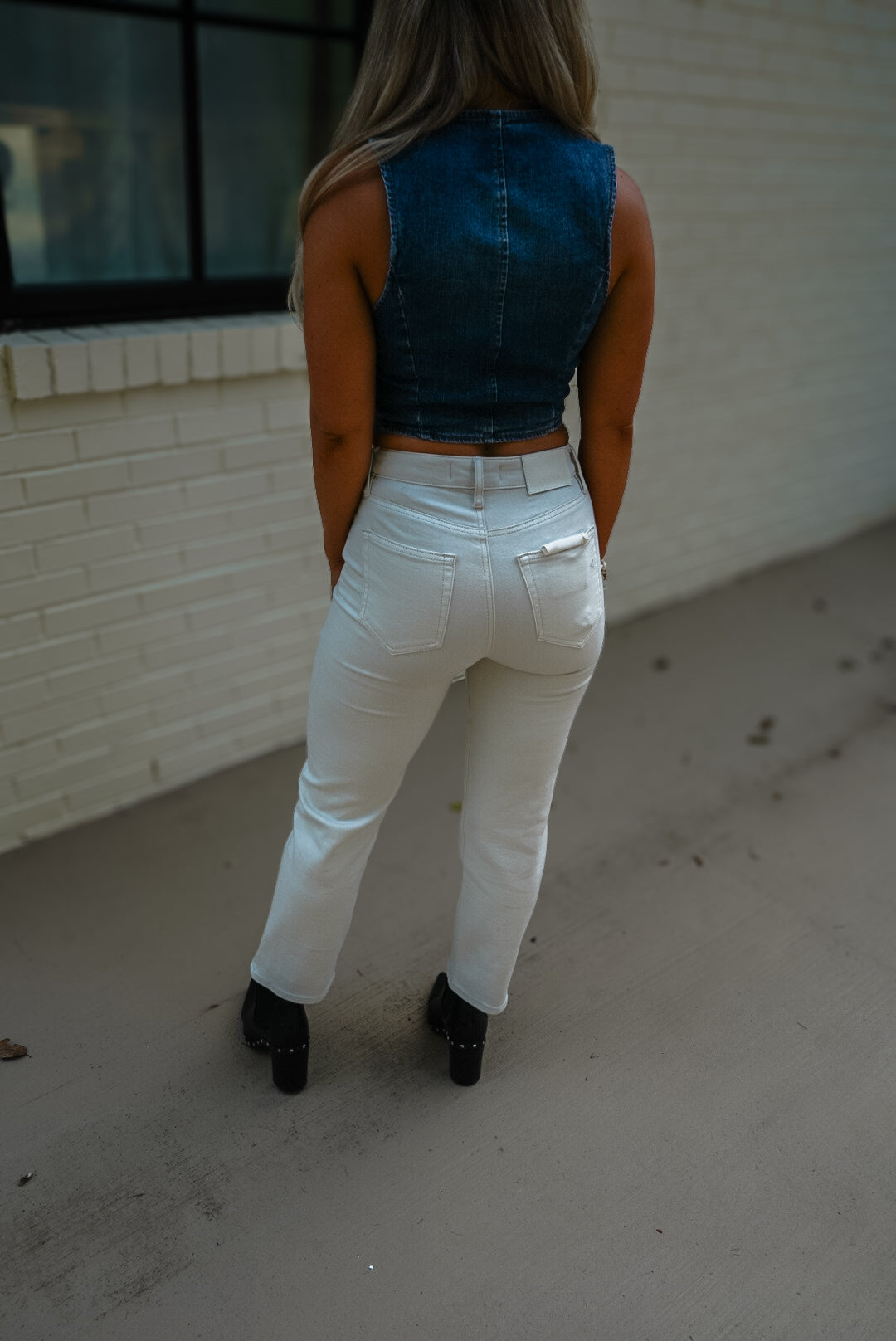 Sea Salt High Rise Straight Jeans