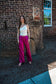 Fuchsia Satin Trousers