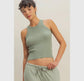 Sage Green Ribbed Tank