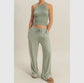 Relaxed Wide Leg Pants - Sage Green