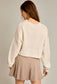 Cozy Coquette Sweater - Cream/Blue