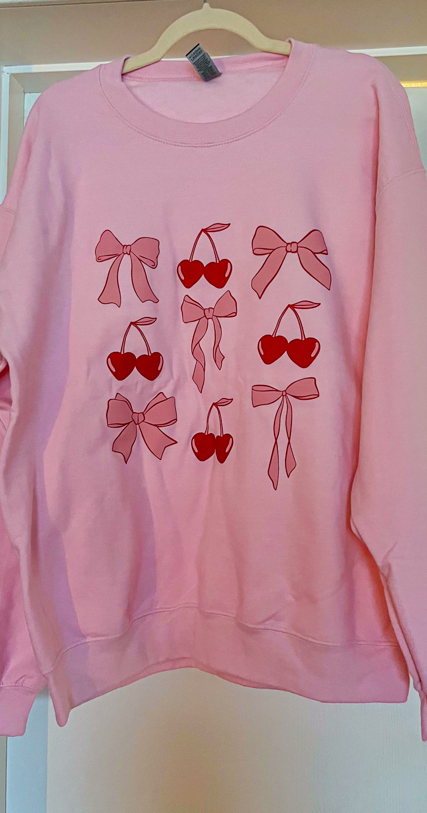 Ribbon & Cherry Pink Sweatshirt