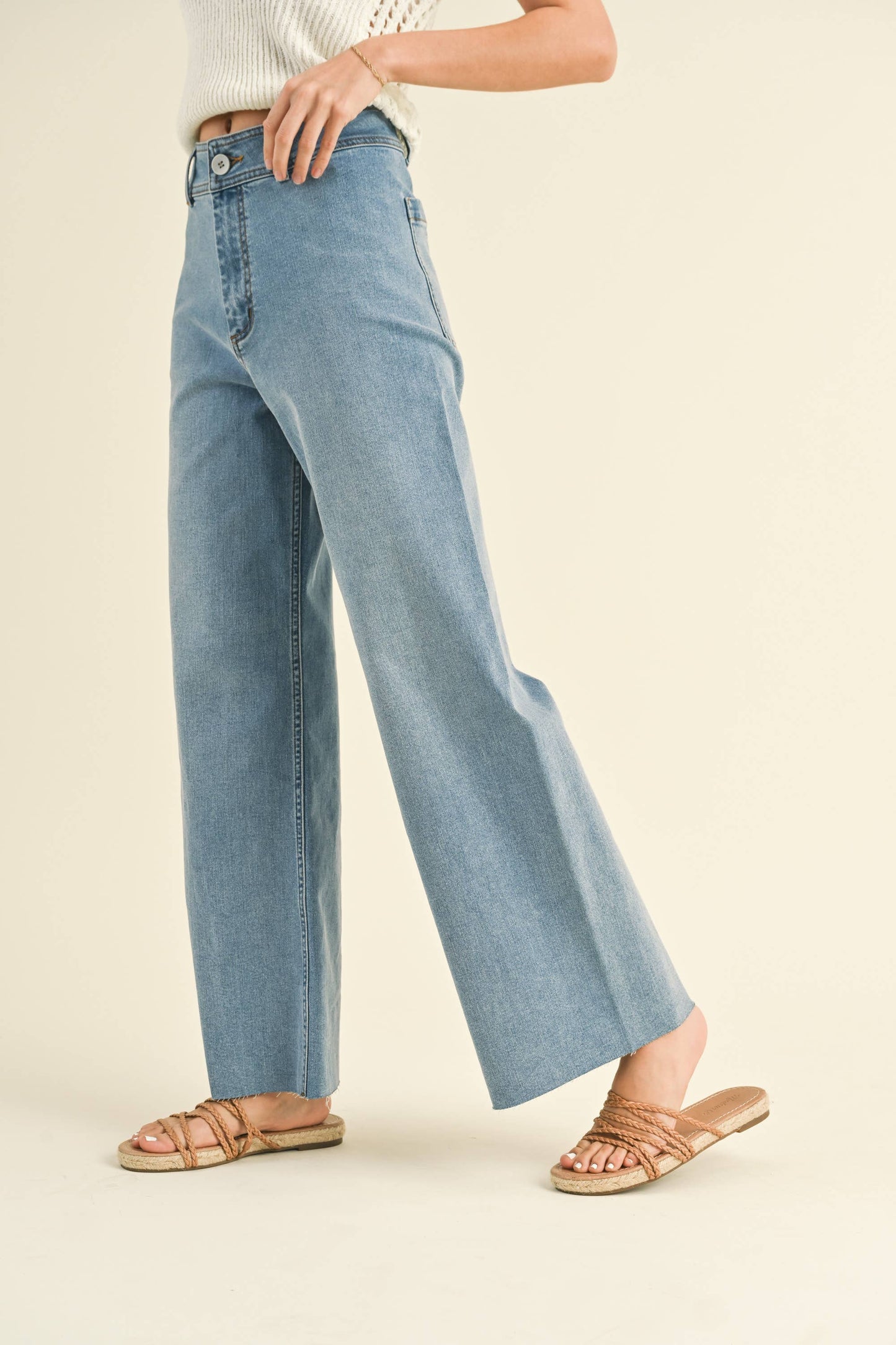 Lacie Straight Wide Leg Denim Pants