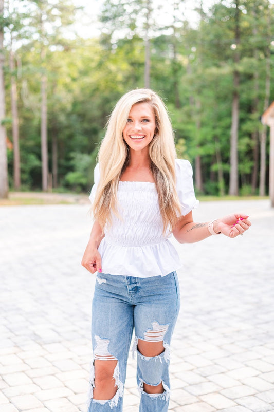 Sunny Stroll Smocked Top