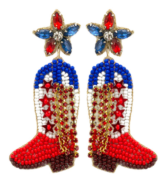 USA Cowboy Boot Earrings