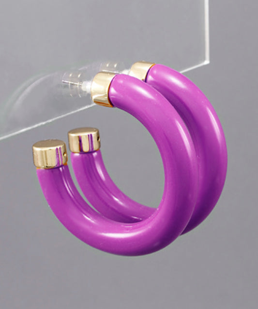 Purple Acrylic Open Hoops