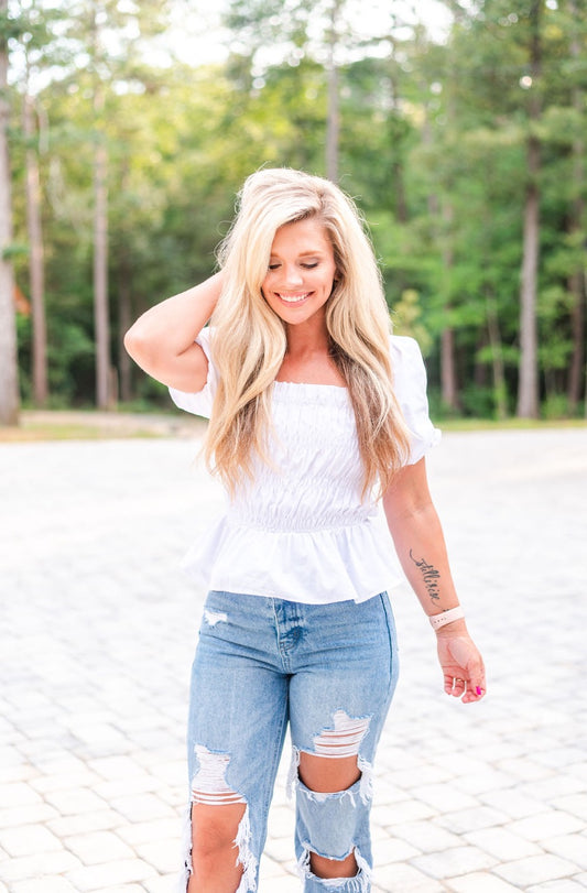 Sunny Stroll Smocked Top