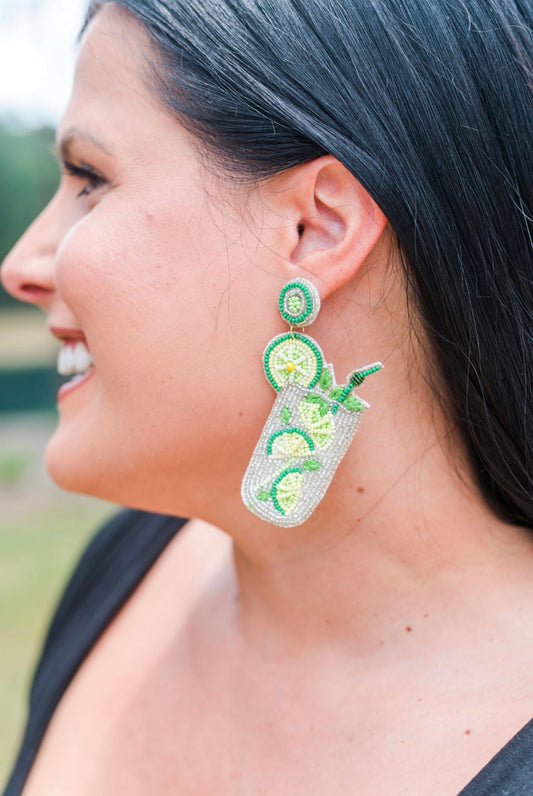 Lime Cocktail Earrings