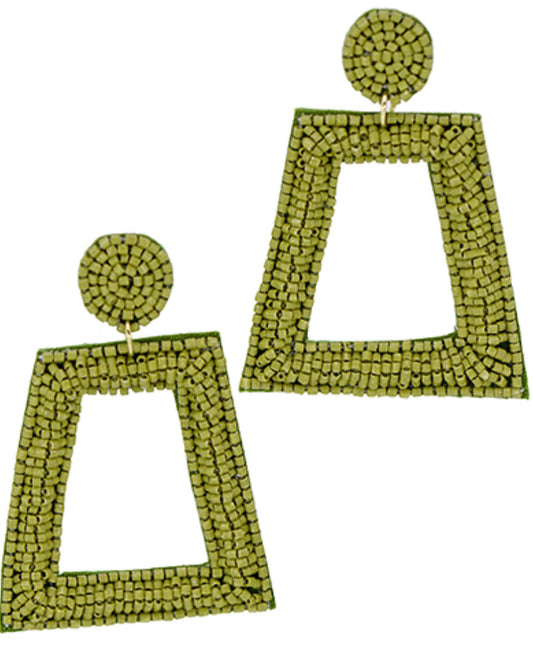 Geo Green Earrings