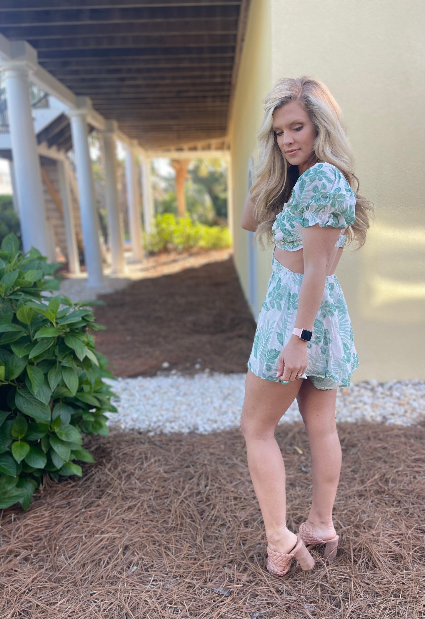 Seaside Green Romper