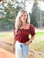 Instantly Lovable Red Puff Sleeve Top